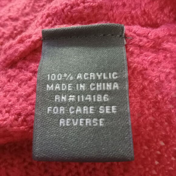 89th & Madison Vibrant Pink V-Neck Textured Pullover Sweater Size Medium - Picture 6 of 8